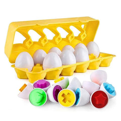 12PCS Baby’s Eggs Matching Game, Shape Matching Toys Egg For Kids, Montessori Baby Learning Toy
